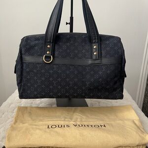 Louis Vuitton Mini Lin navy Monogram Canvas  Bag